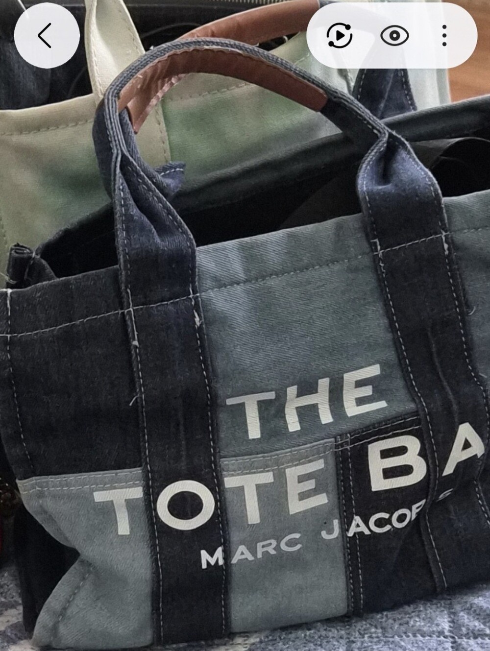Marc Jacobs Two-Tone Denim Tote in Blue and Dark Blue Not Authenic